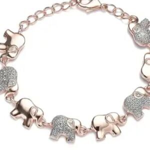 Karis Diamond Accent Elephant Bracelet in 18K RG w/extender